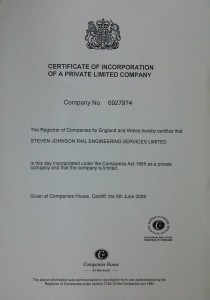 SJRES Ltd Certificate of Incorporation